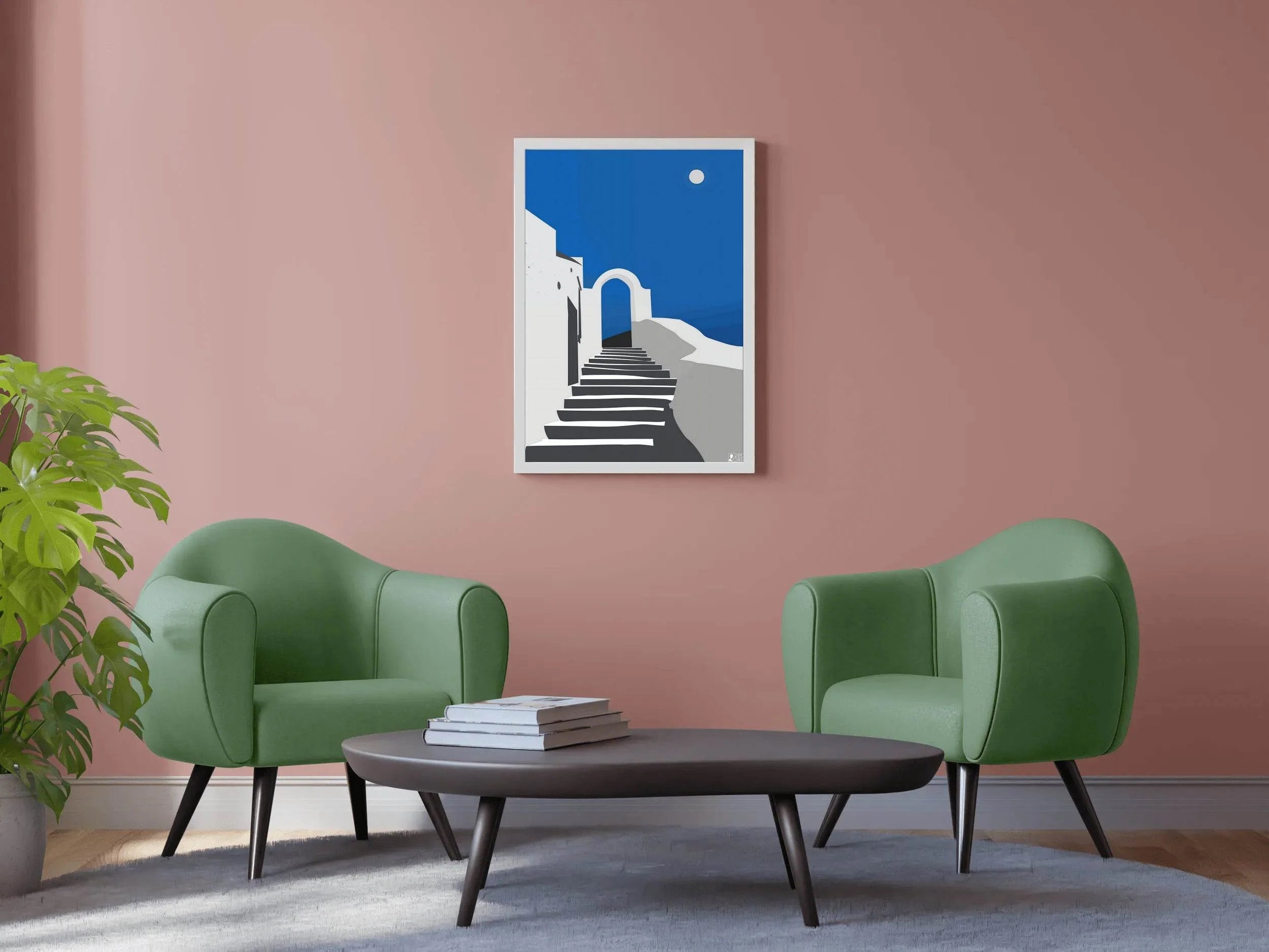 Stairs to the Sky. Santorini - Greece Wall Art - beink online art store