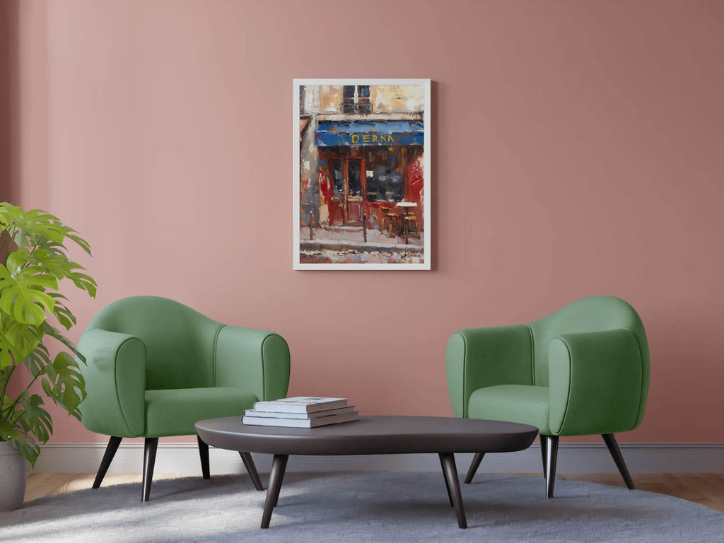 Oil Painting Of A Cafe Wall Art - beink online art store