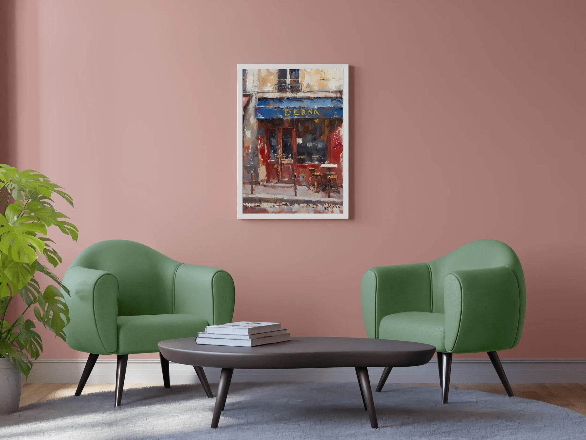 Oil Painting Of A Cafe Wall Art - beink online art store