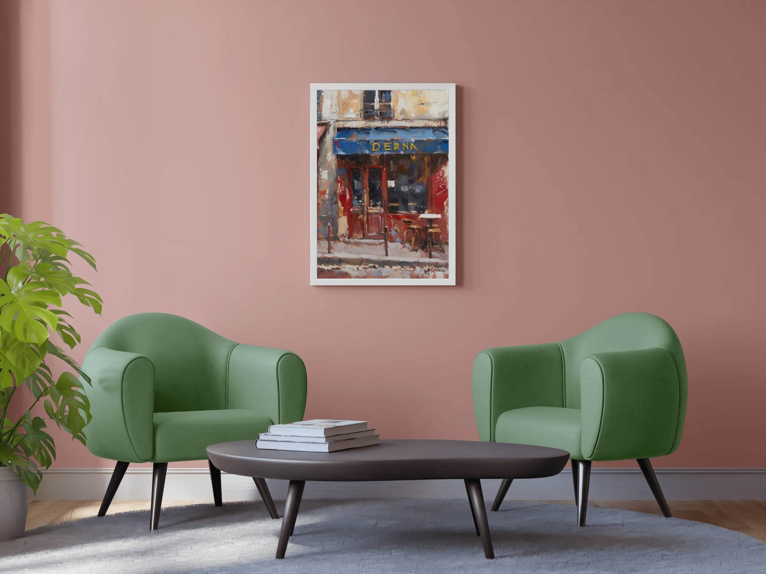 Oil Painting Of A Cafe Wall Art - beink online art store
