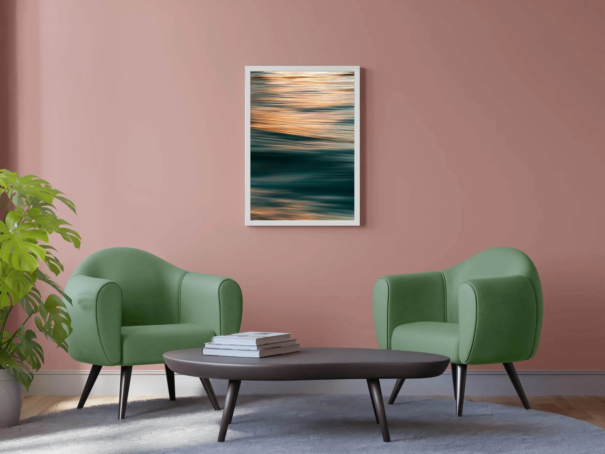 Golden Waves Abstract Wall Art - beink online art store