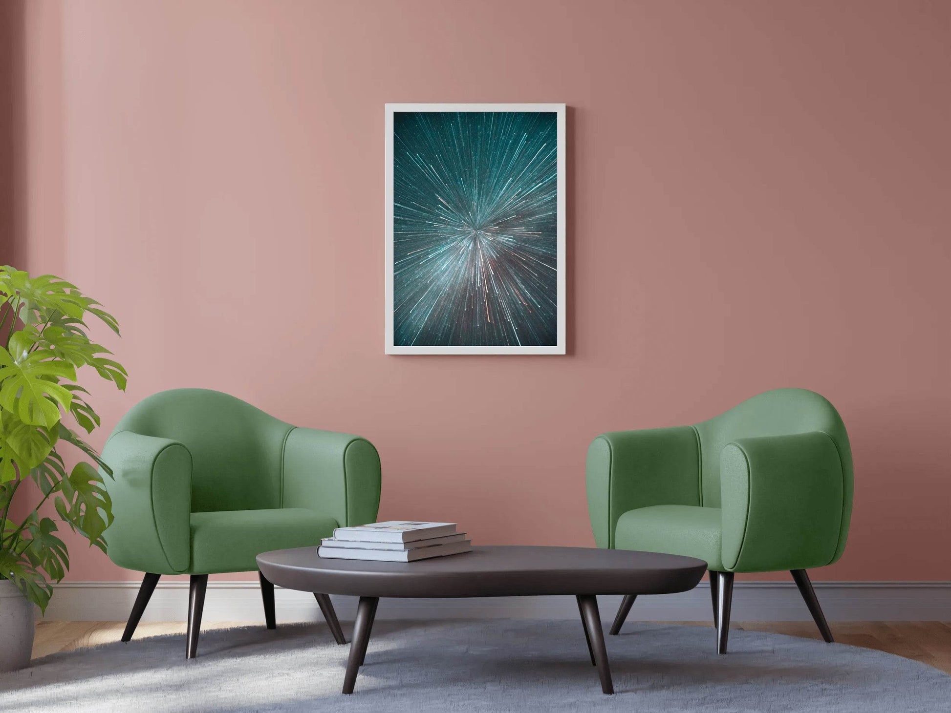 Splash of Hyperspace Lines Abstract Wall Art - beink online art store