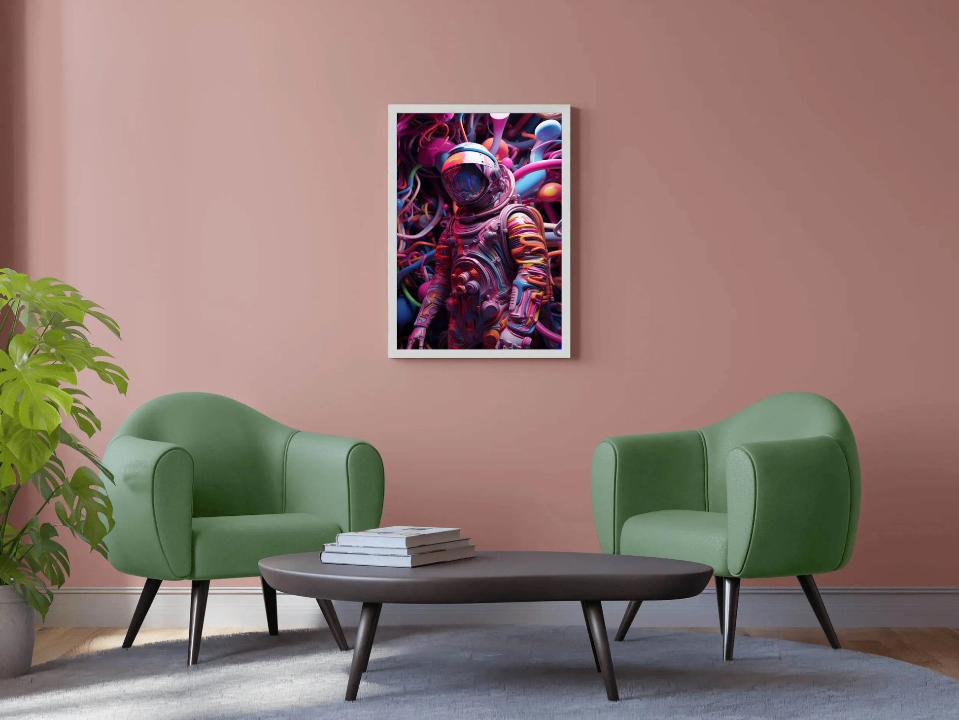 Pink Astronaut fantasy background Wall Art - beink online art store