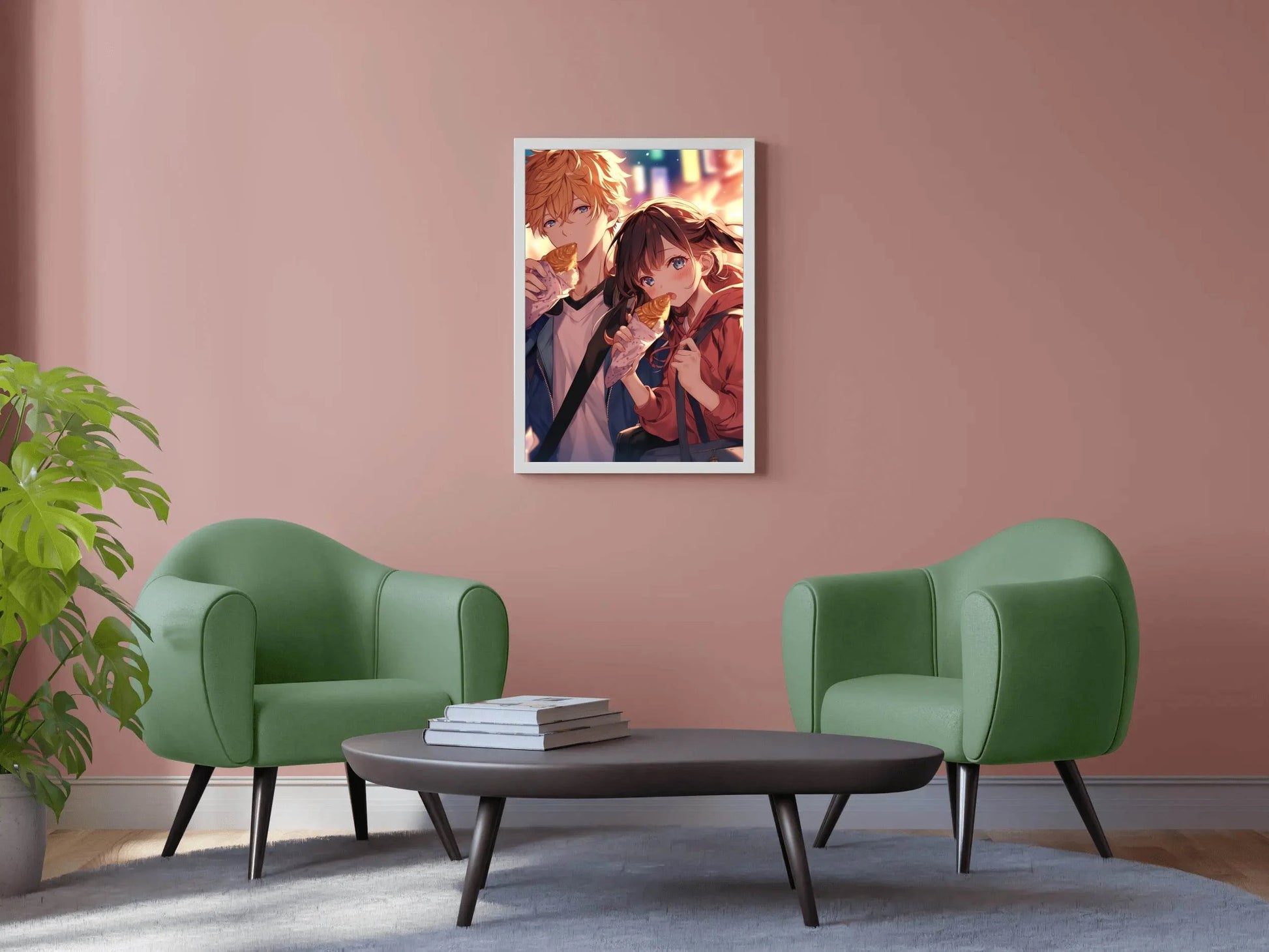 Anime style Boy and Girl couple Wall Art - beink online art store