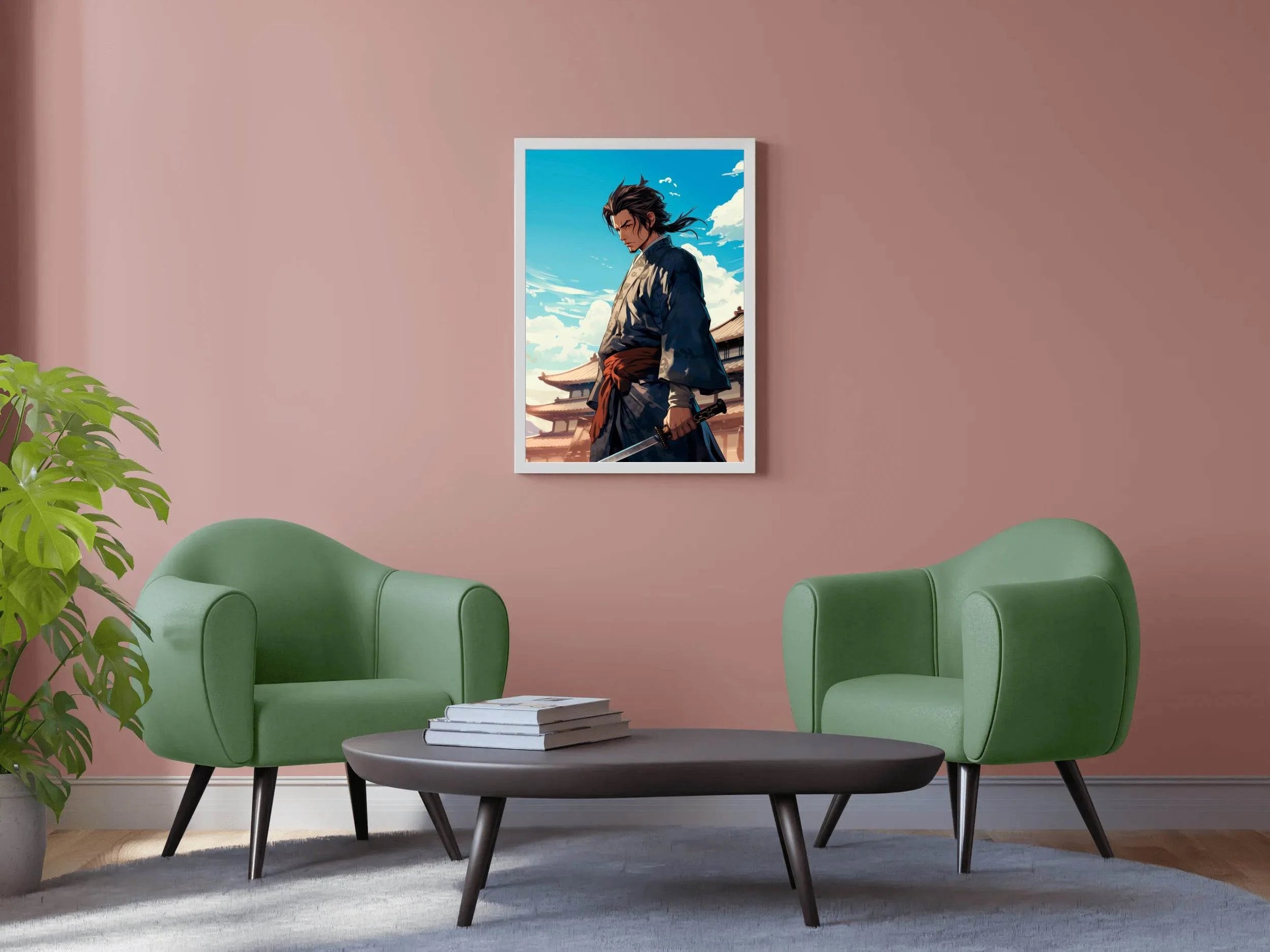 Traditional Japanese Samurai Character Anime Wall Art - beink online art store