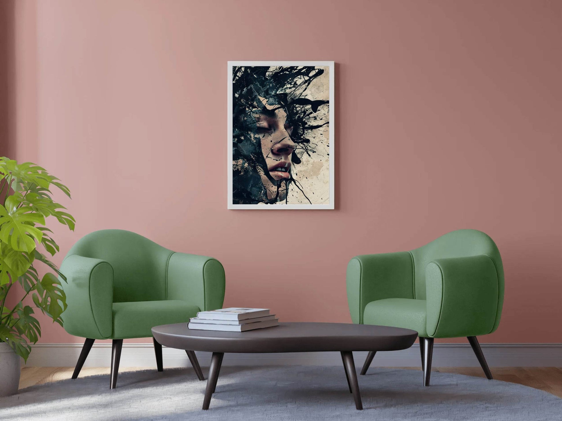Men Face With Paint Splash Digital Art - beink online art store