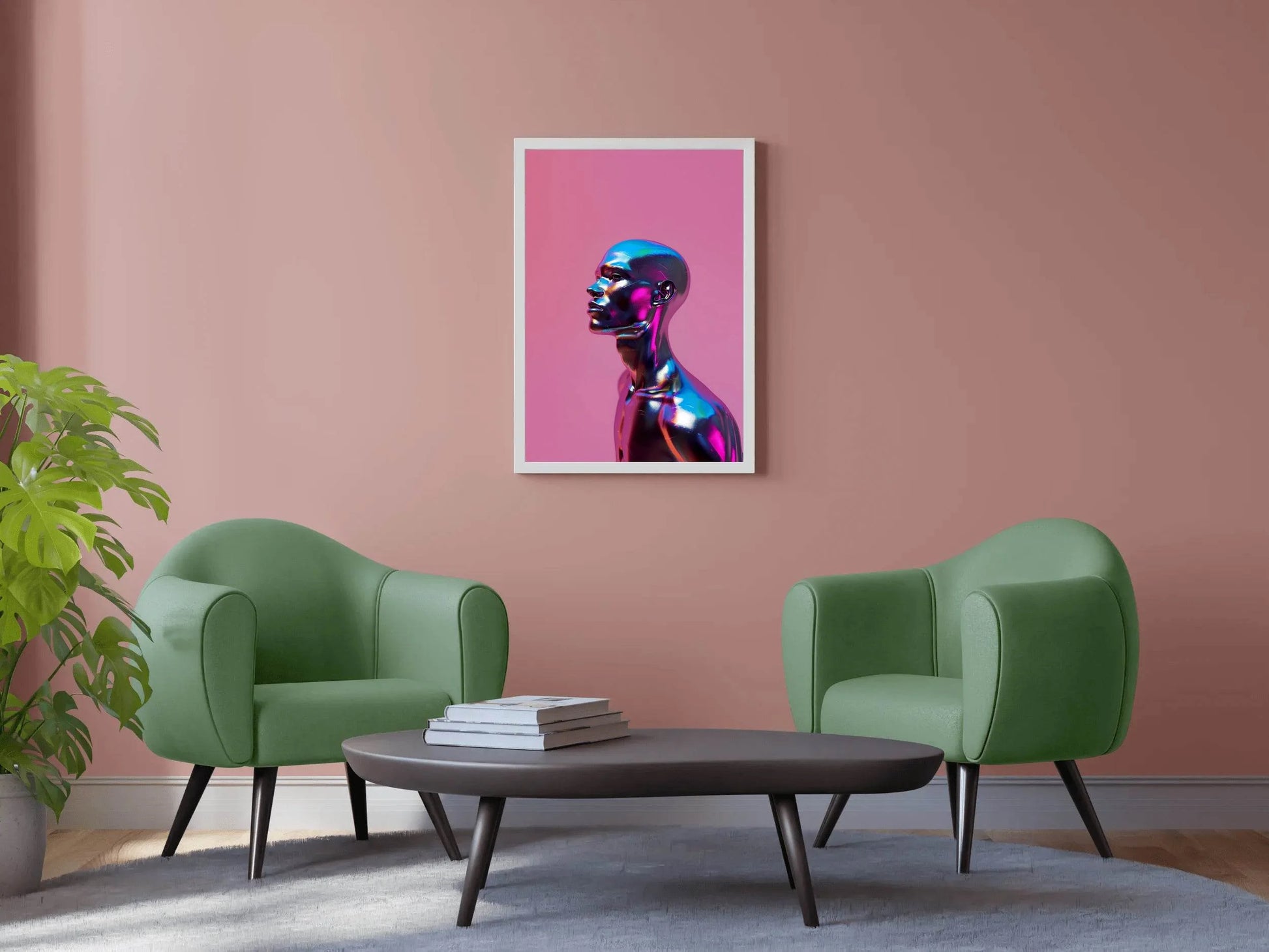 Metallic Human Head Wall Art - beink online art store