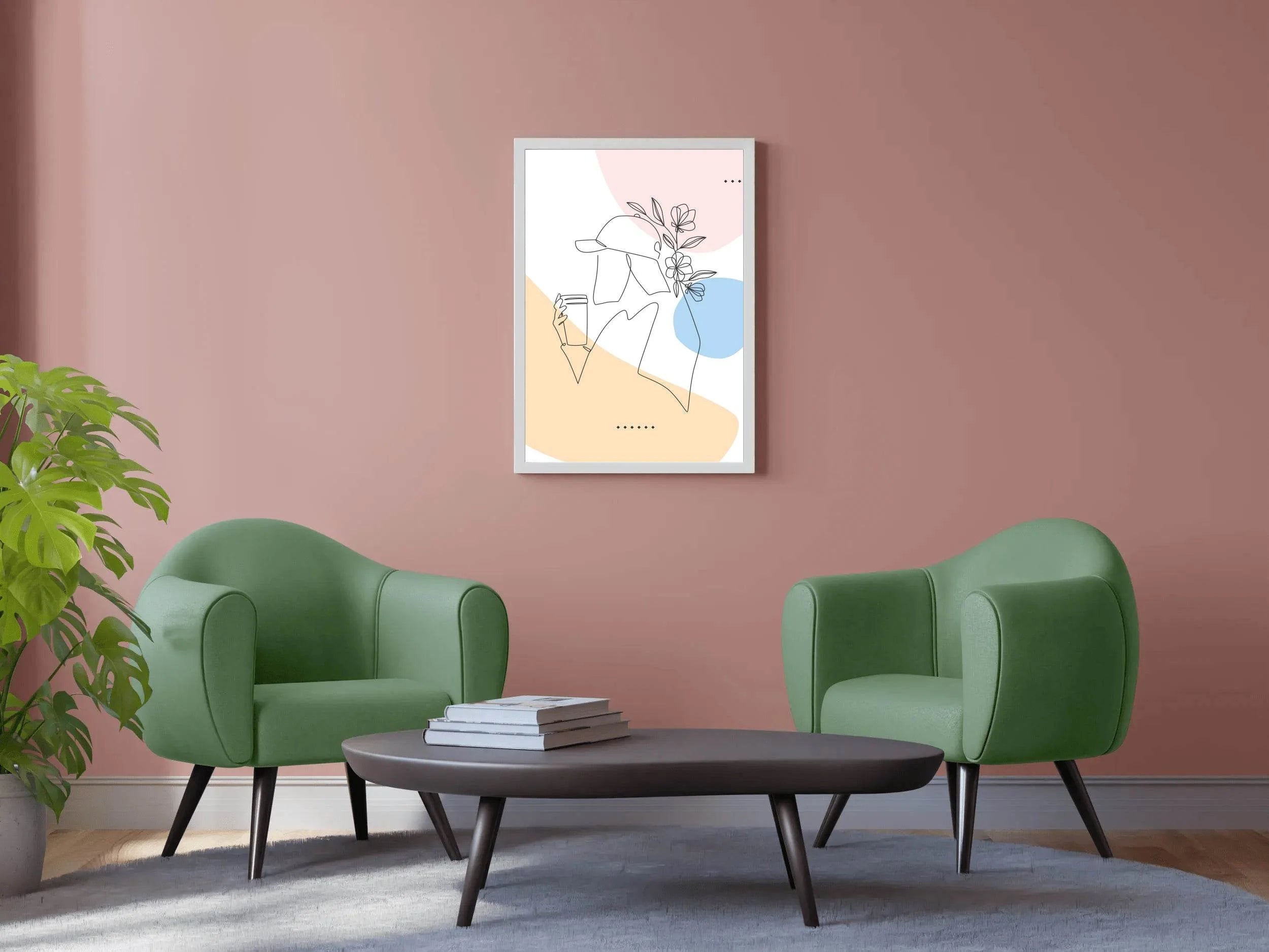 Beautiful Woman Drinking Coffee Wall Art - beink online art store