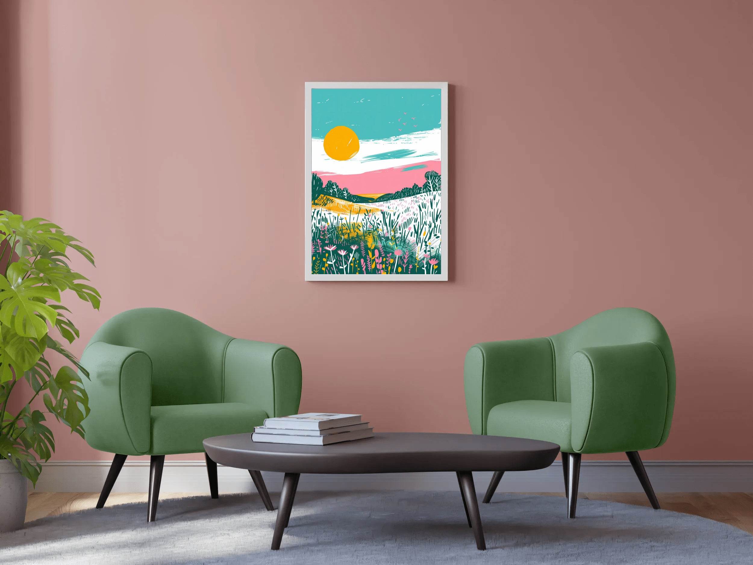 Vibrant Meadow Modern Wall Art - beink online art store