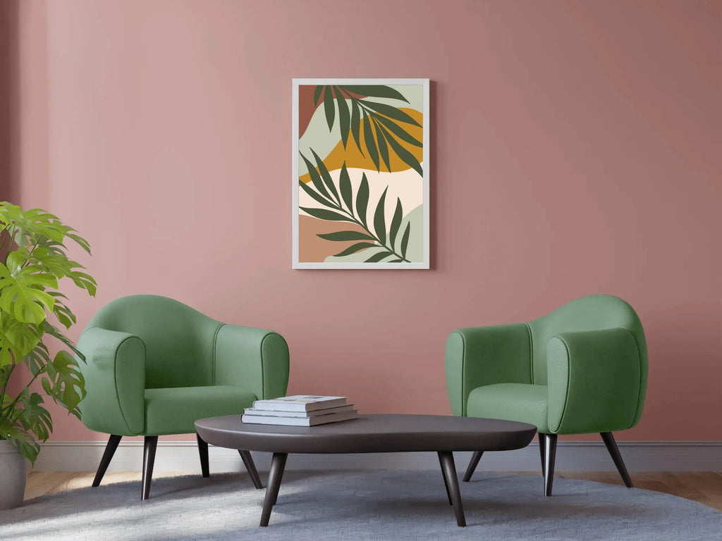 Abstract Palm Green Leaves ArtWork - beink online art store
