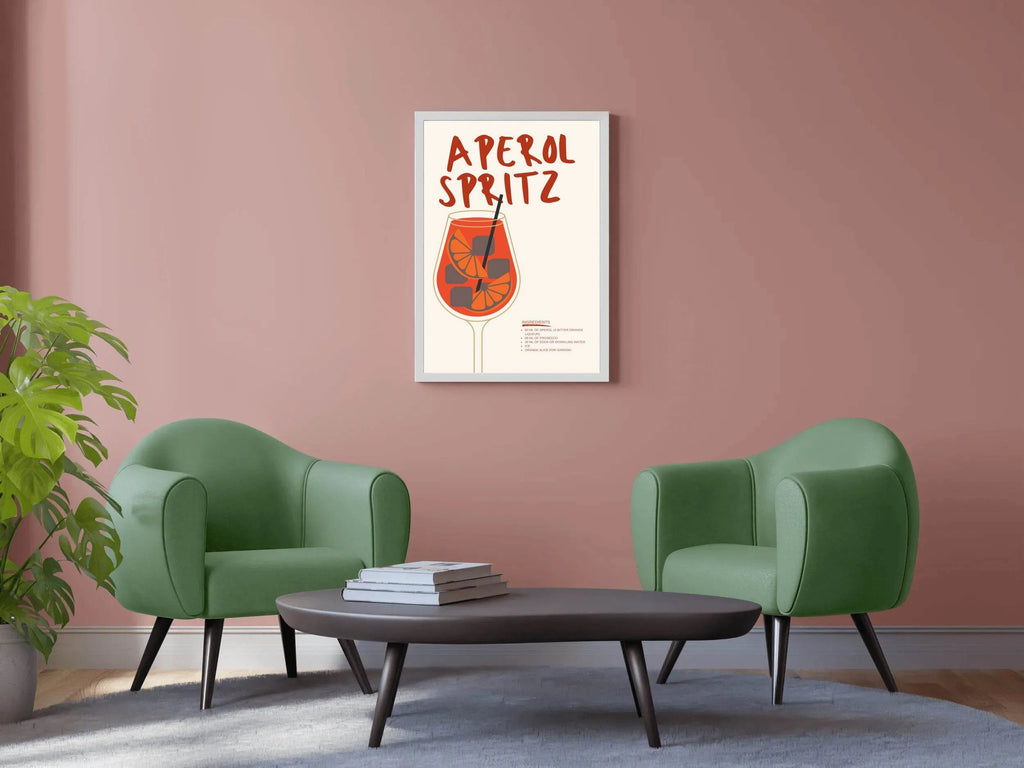 Orange Cocktail Wall Art - beink online art store