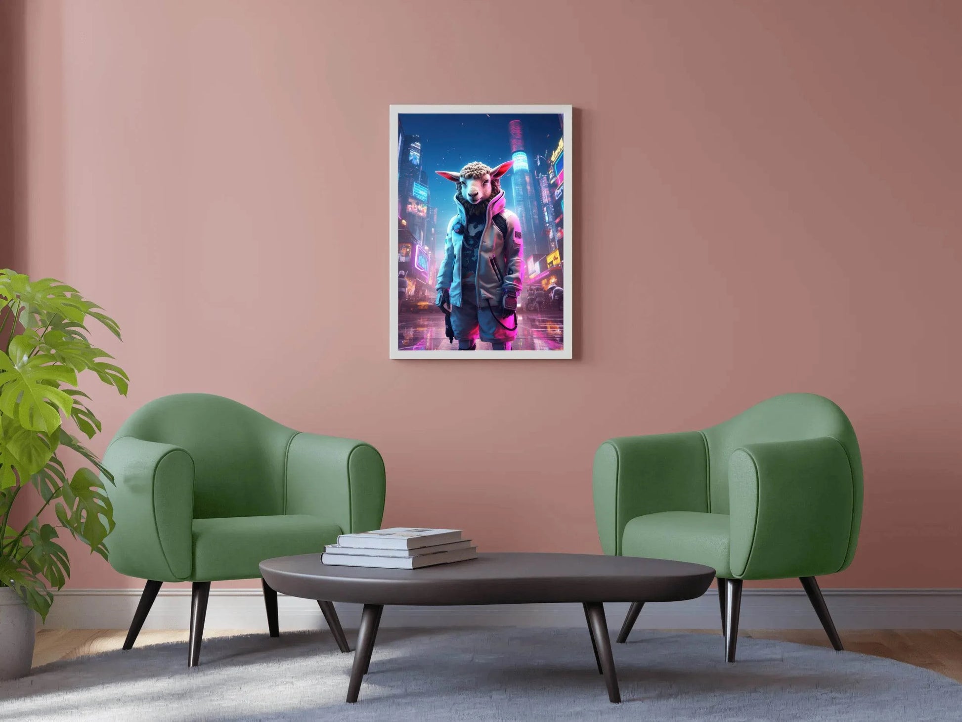 Portrait Sheep Cyberpunk Style Wall Art - beink online art store
