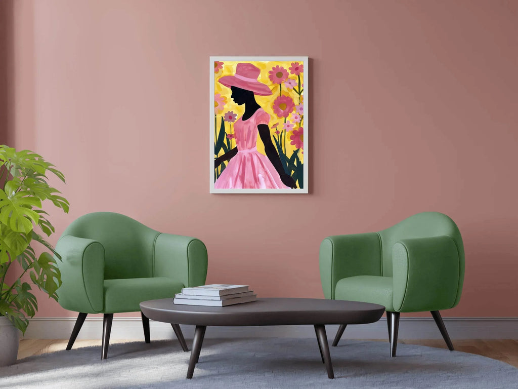 African Woman Flowers Wall Art - beink online art store