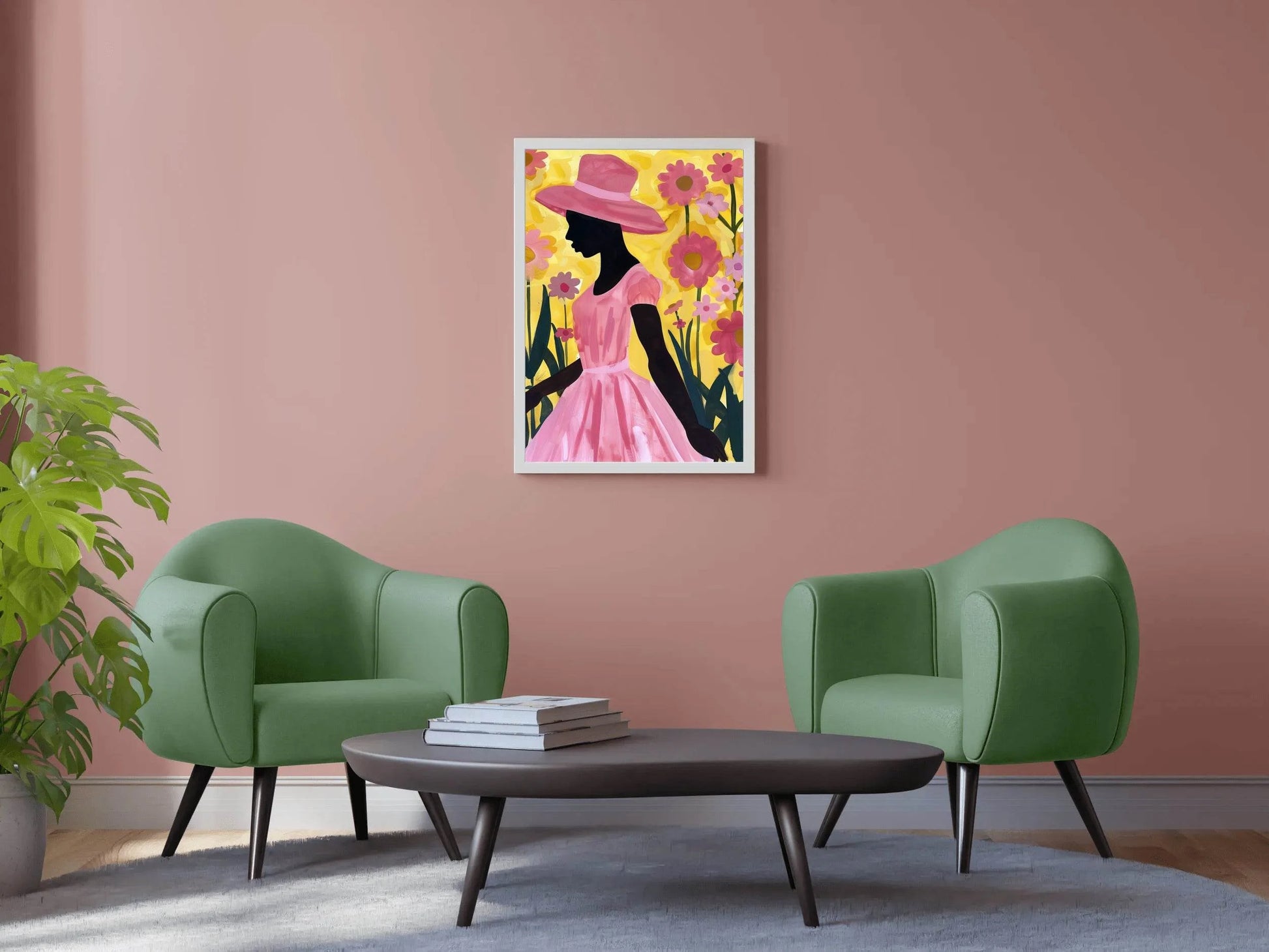 African Woman Flowers Wall Art - beink online art store