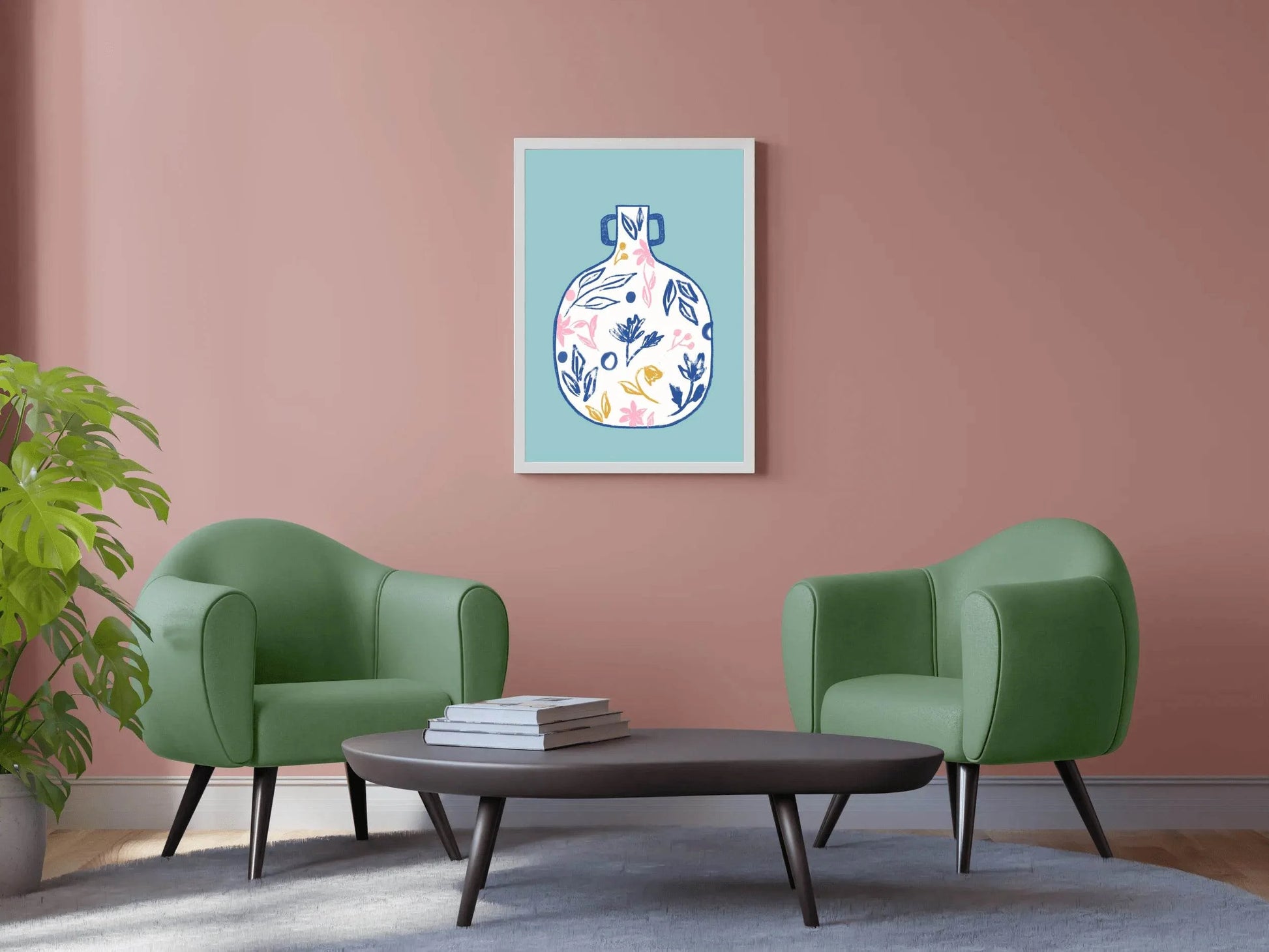 Vase With Flower Design Wall Art - beink online art store
