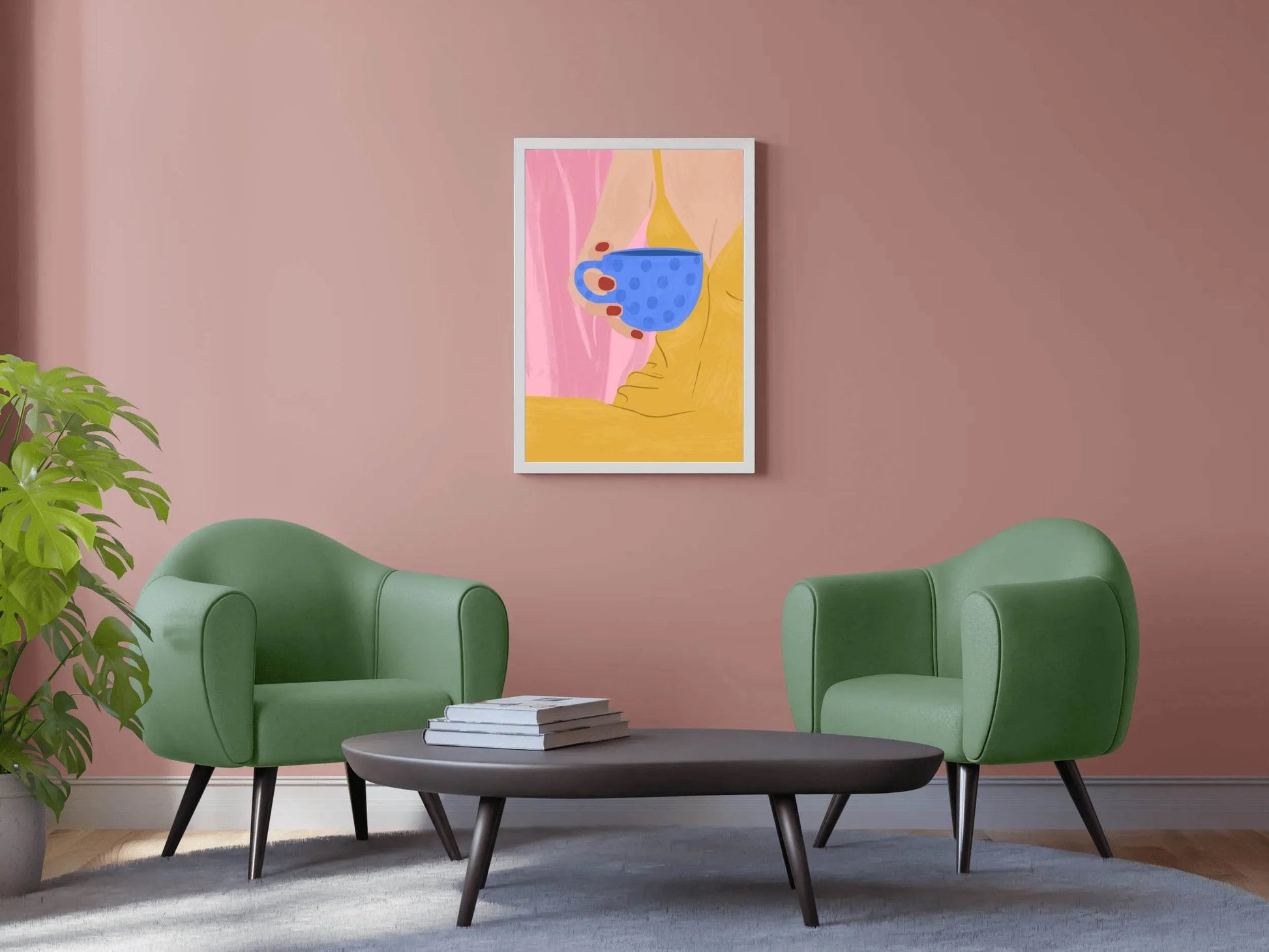 Contemporary Woman With Coffee in Hand Wall Art - beink online art store