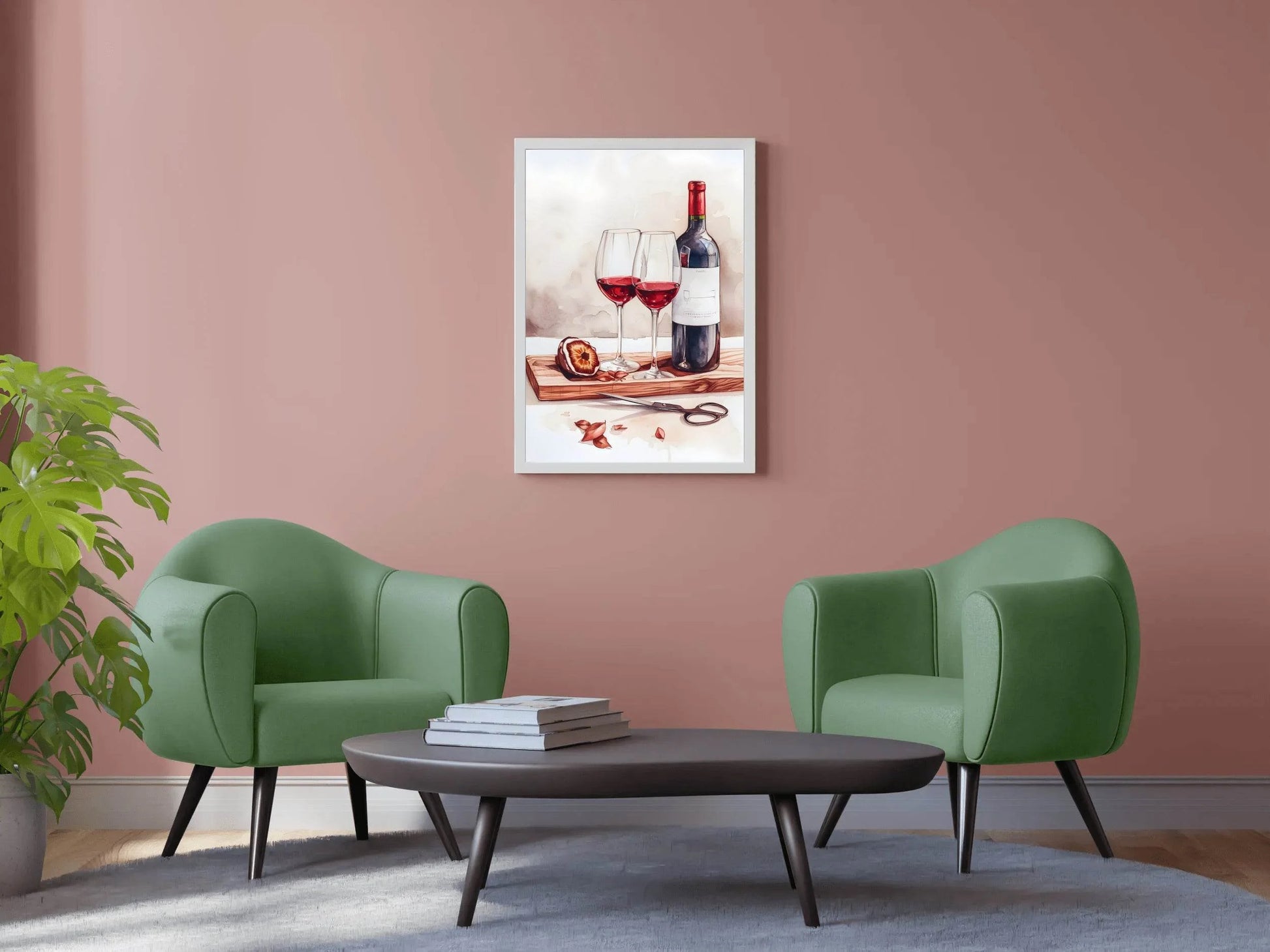 Red Wine Watercolor Painting - beink online art store