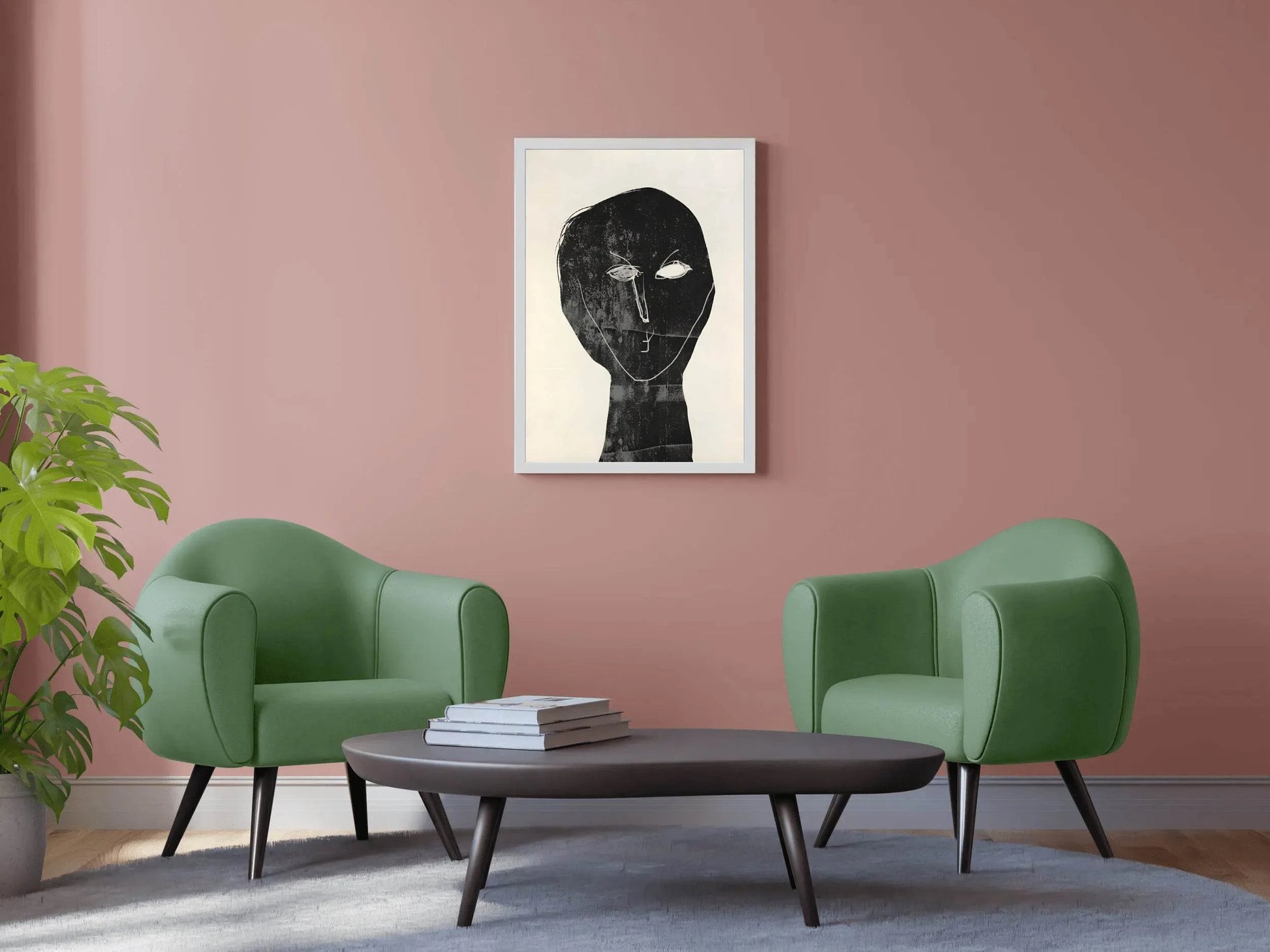 Black Ink-Stained Face Modern Wall Art - beink online art store
