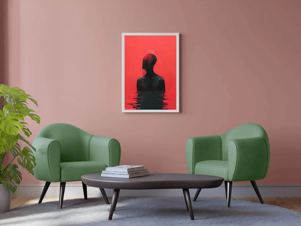 Painting Of Person Drowned In Blood Wall Art - beink online art store