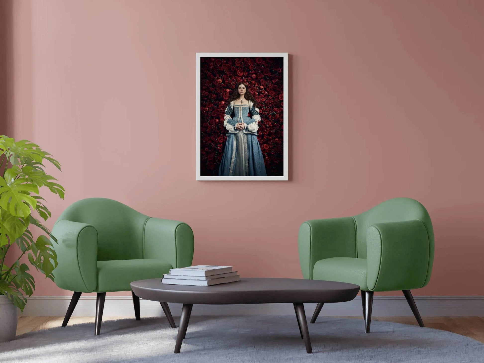 The Spanish Princess with Background Red Roses Wall Art - beink online art store