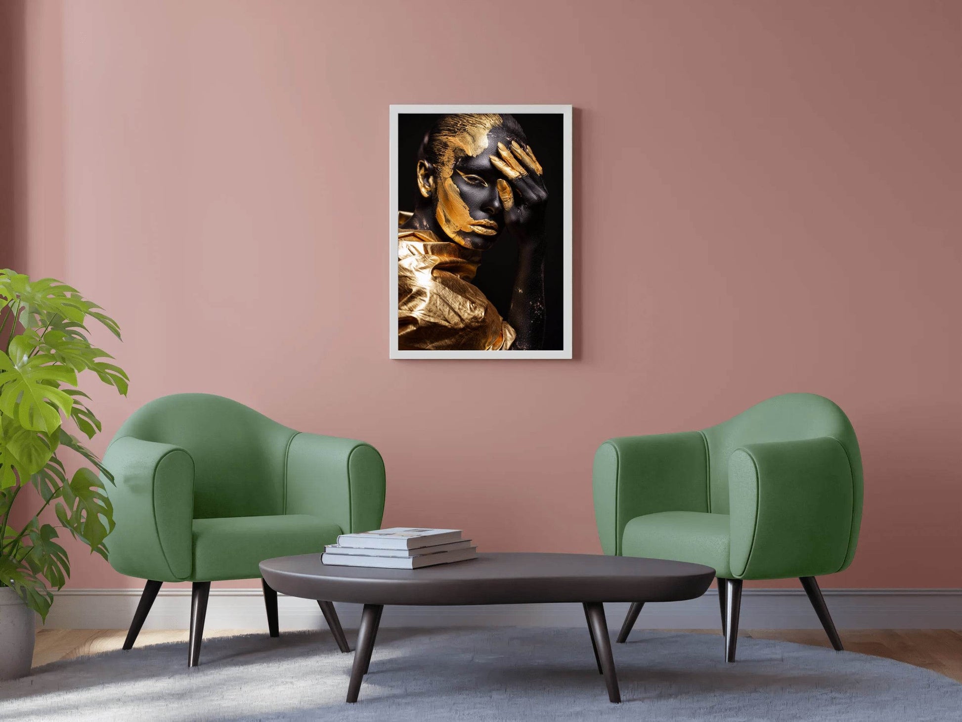 African Woman Gold $ Black Wall Art - beink online art store