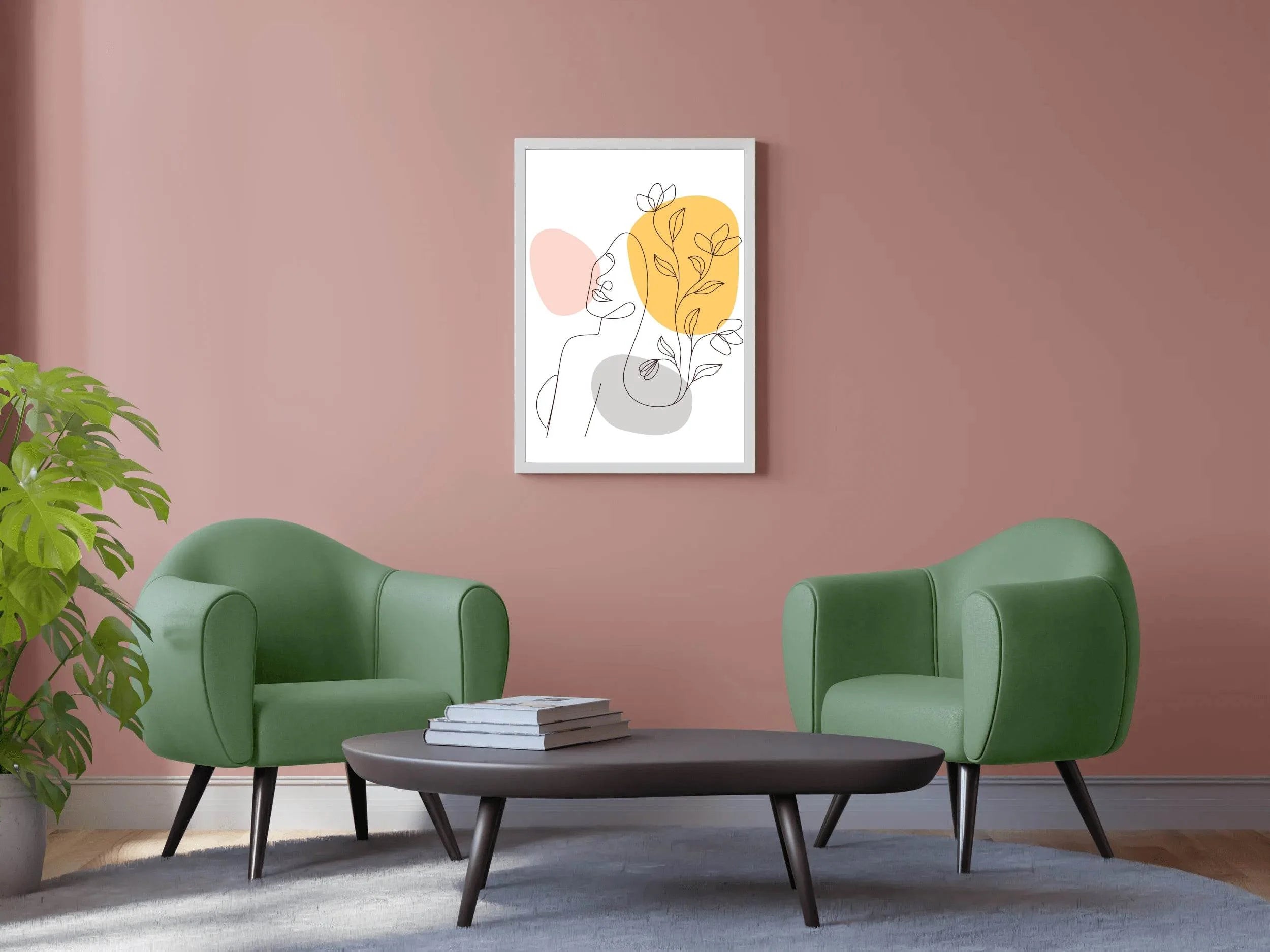 Minimal Feminine Flowers Wall Art - beink online art store