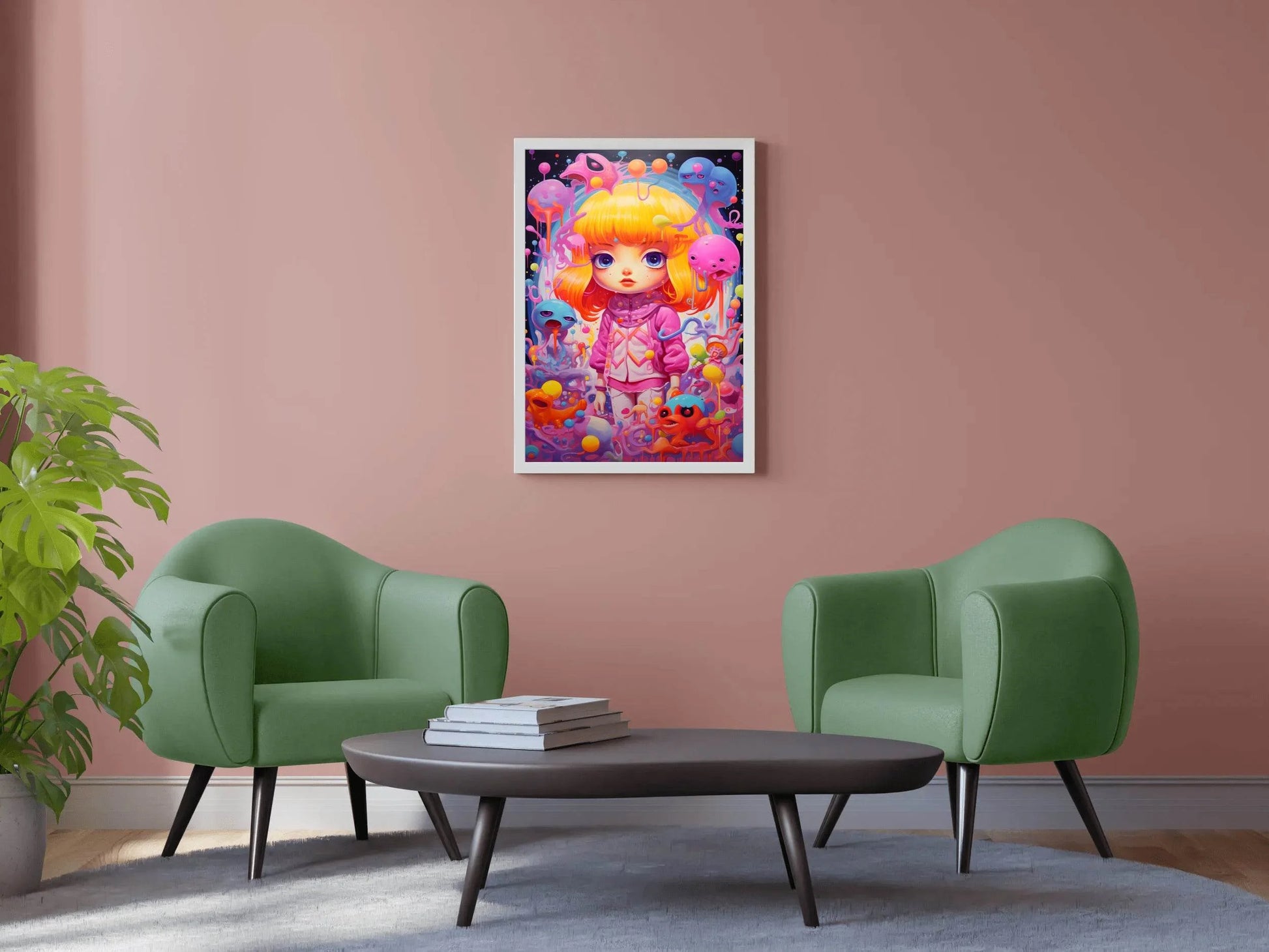 Painting of a Girl with Yellow Hair With Balloon - beink online art store
