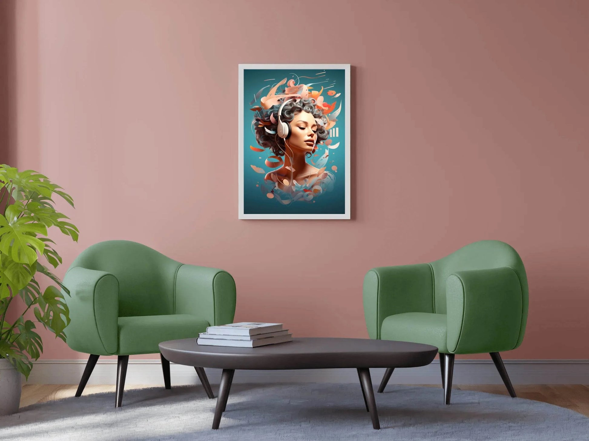 Anime Girl With Old Headphones Wall Art - beink online art store