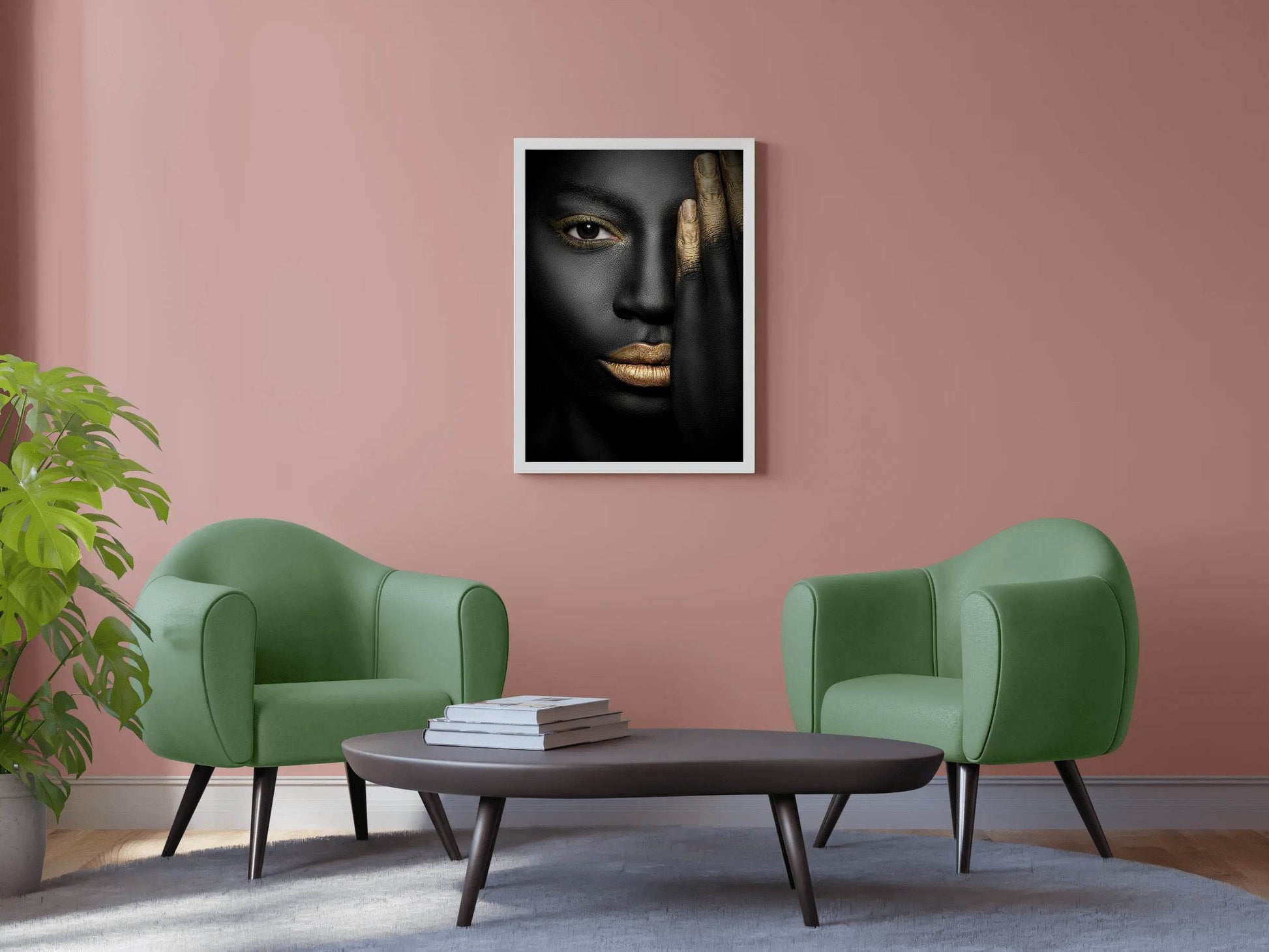 Black Woman With Golden Hourglass Wall Art - beink online art store