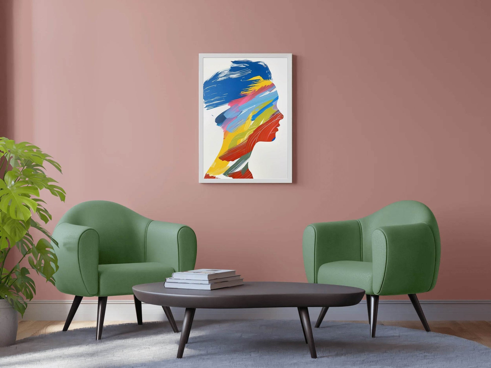 Color Portrait Of A Human Head Wall Art - beink online art store