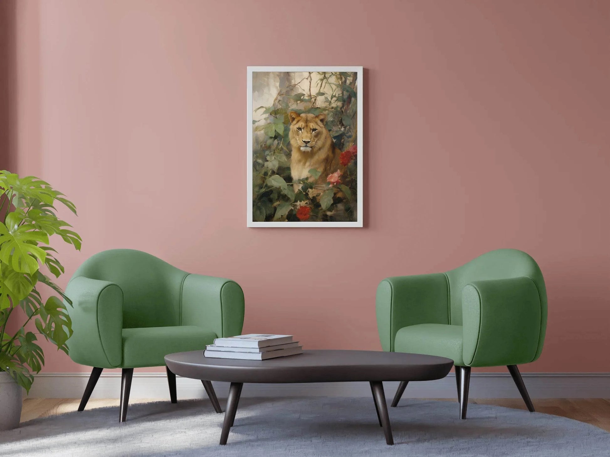 Painting of Lioness Animal Wall Art - beink online art store