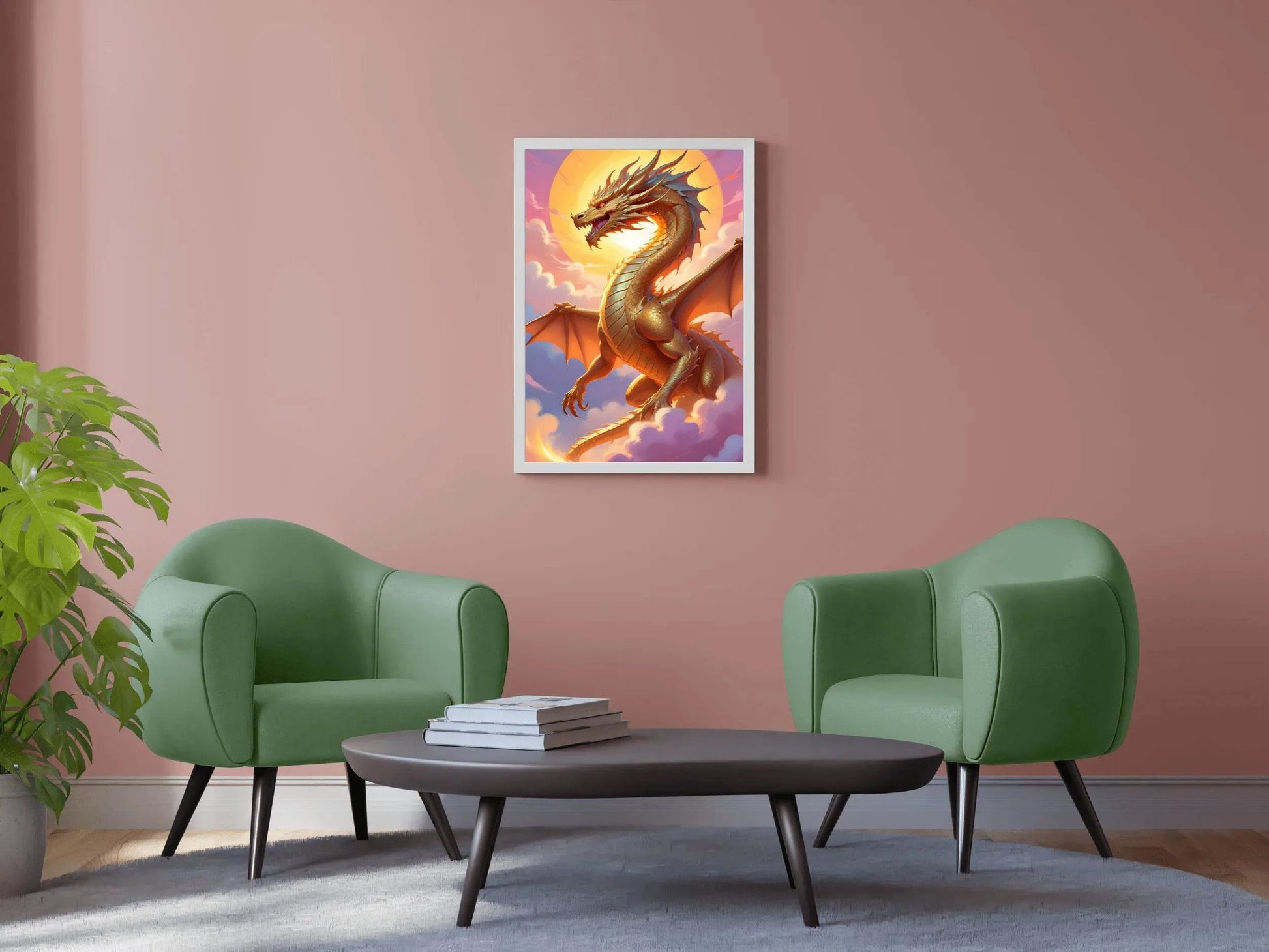 Golden Dragon Animal Wall Art - beink online art store