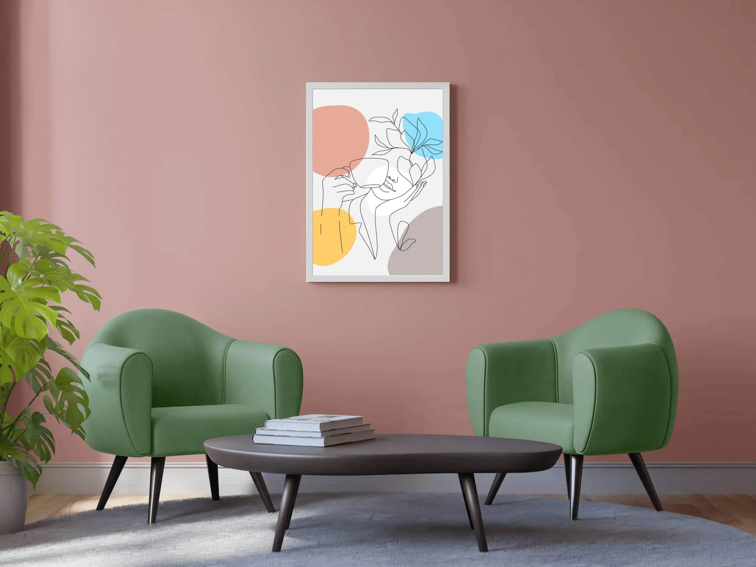 Girl Drinking Tea Wall Art - beink online art store