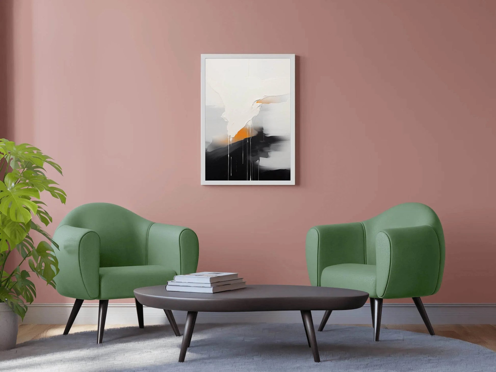 Black and White Brush Stroke Abstract Wall Art - beink online art store