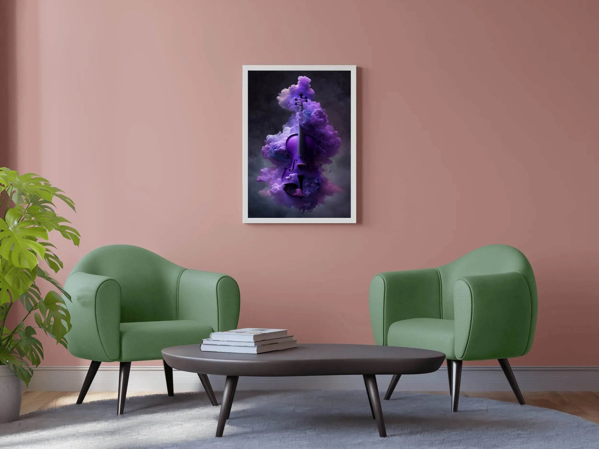 Purple Magic Violin In Smoke Wall Art - beink online art store