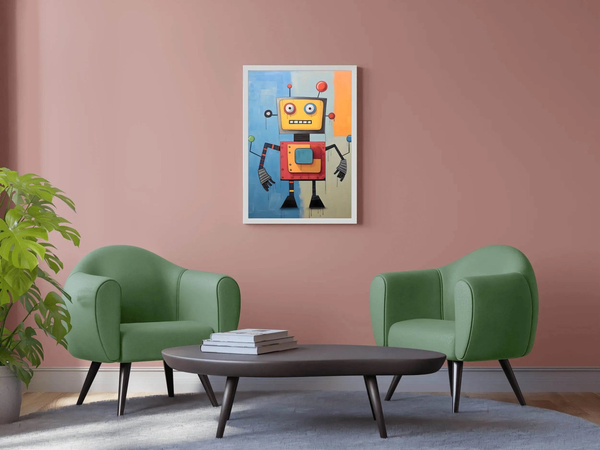 Paper Drawing of an Angry Robot - beink online art store
