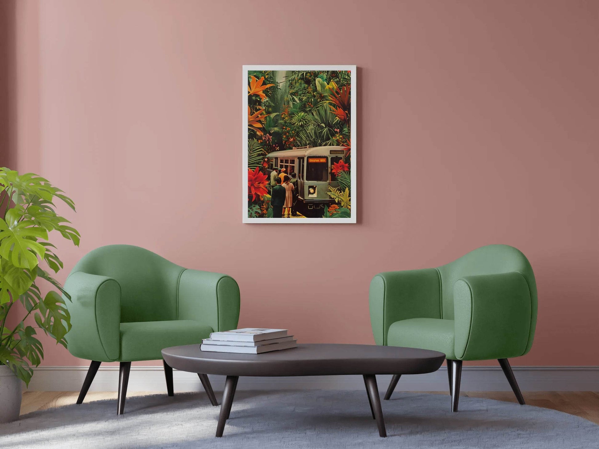 Passenger train in the middle of the forest Wall Art - beink online art store