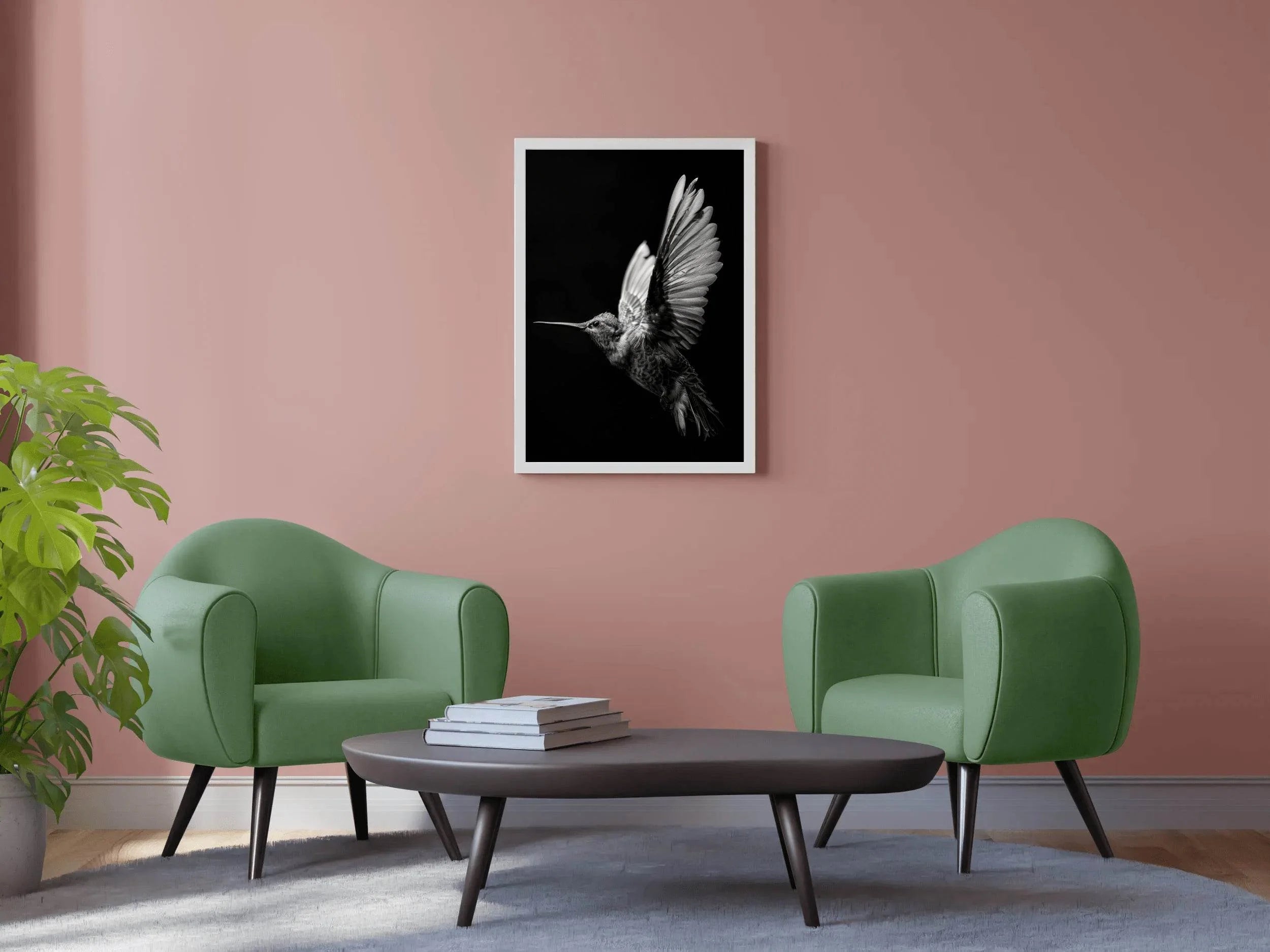 Hummingbird Black & White Wall Art - beink online art store