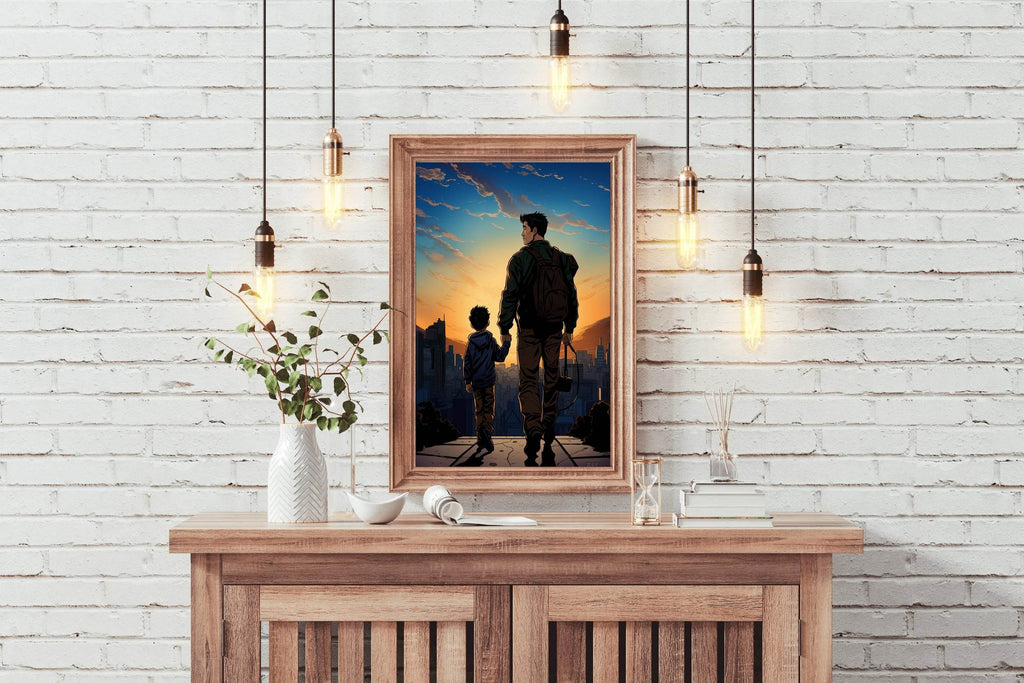 Parent with kid Anime Wall Art - beink online art store