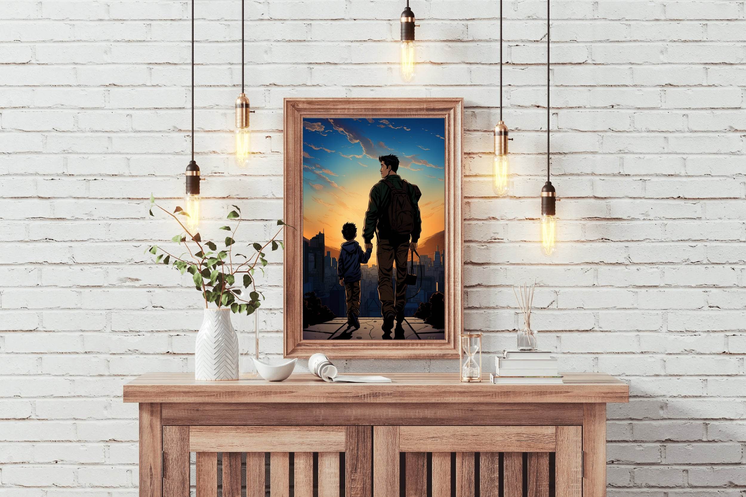 Parent with kid Anime Wall Art - beink online art store
