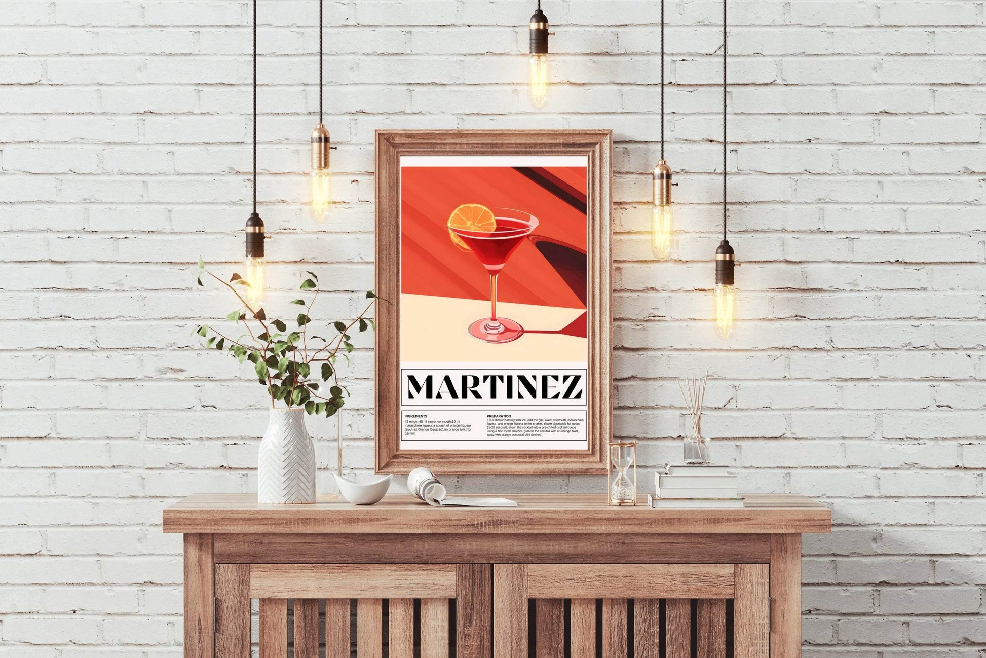 Red Martinez cocktail Wall Art - beink online art store