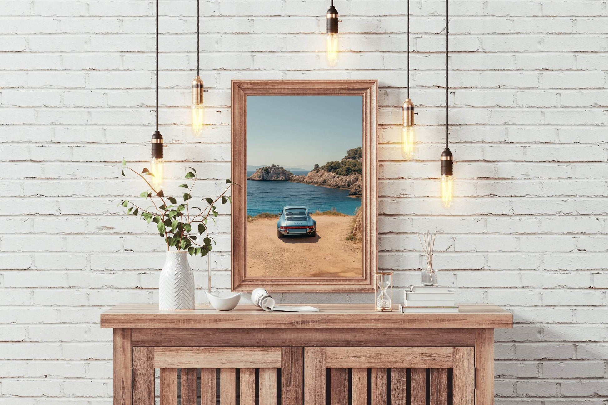 Classic Porsche 911 Silver Design Wall Art - beink online art store