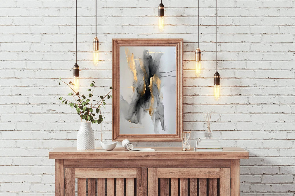 Black Marble With Golden Lines Wall Art - beink online art store