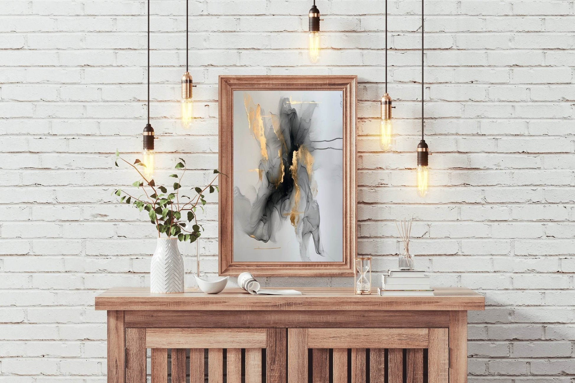 Black Marble With Golden Lines Wall Art - beink online art store