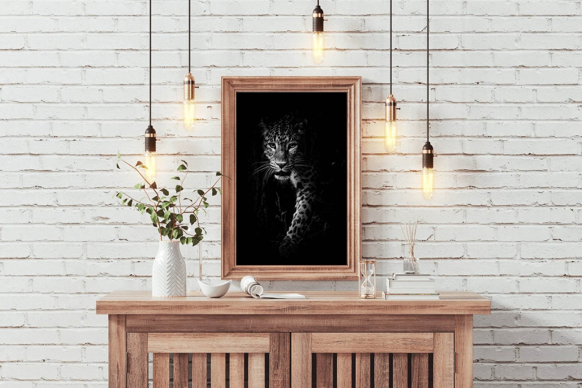 Amur Leopard Black & White Wall Art - beink online art store