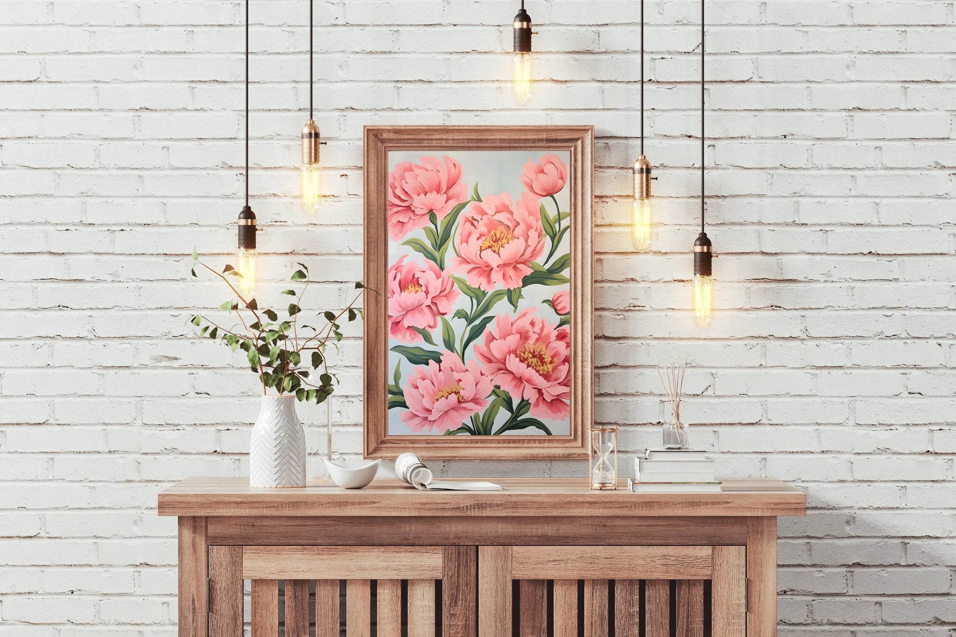 Watecolor Illustration of Pink Flowers - beink online art store