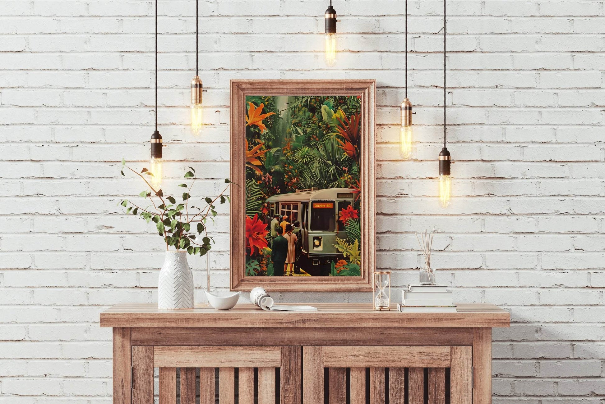 Passenger train in the middle of the forest Wall Art - beink online art store