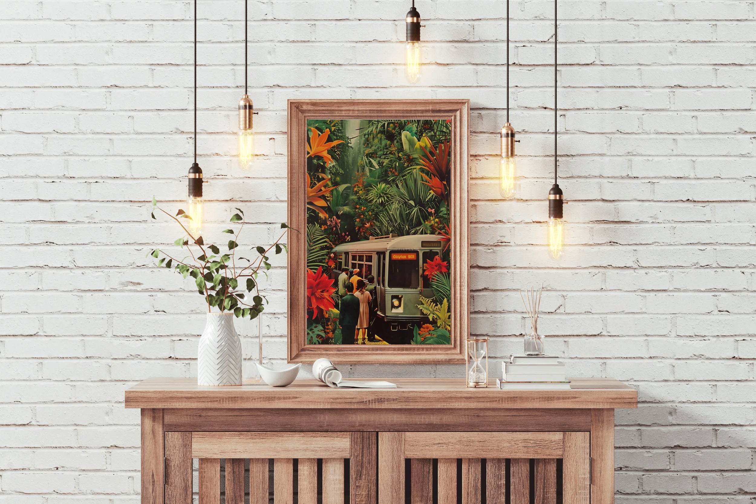 Passenger train in the middle of the forest Wall Art - beink online art store