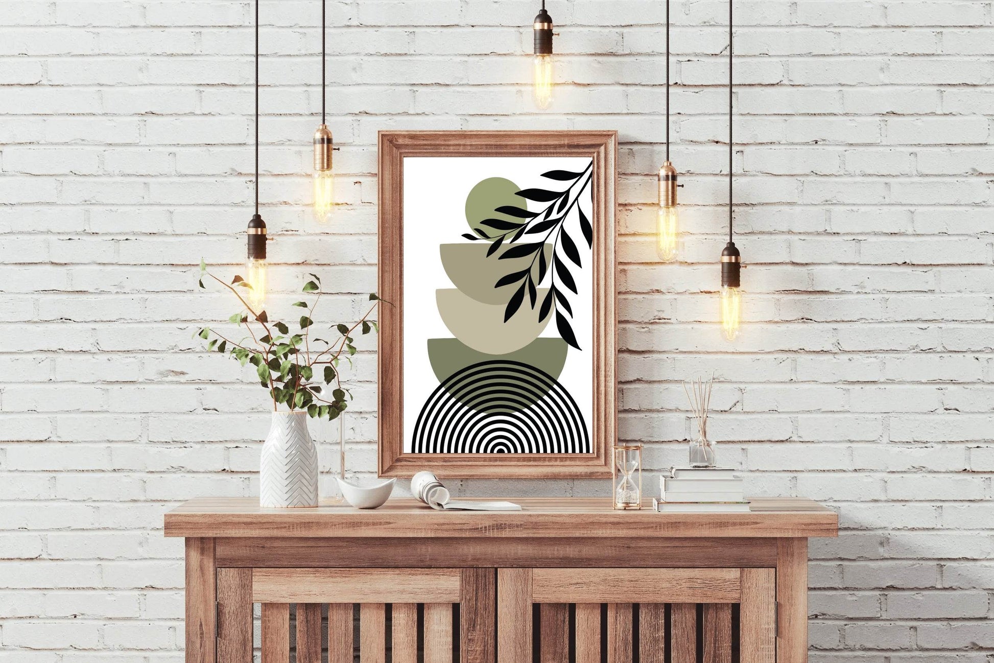 Abstract Leaves Branch Spiraled Circle ArtWork - beink online art store