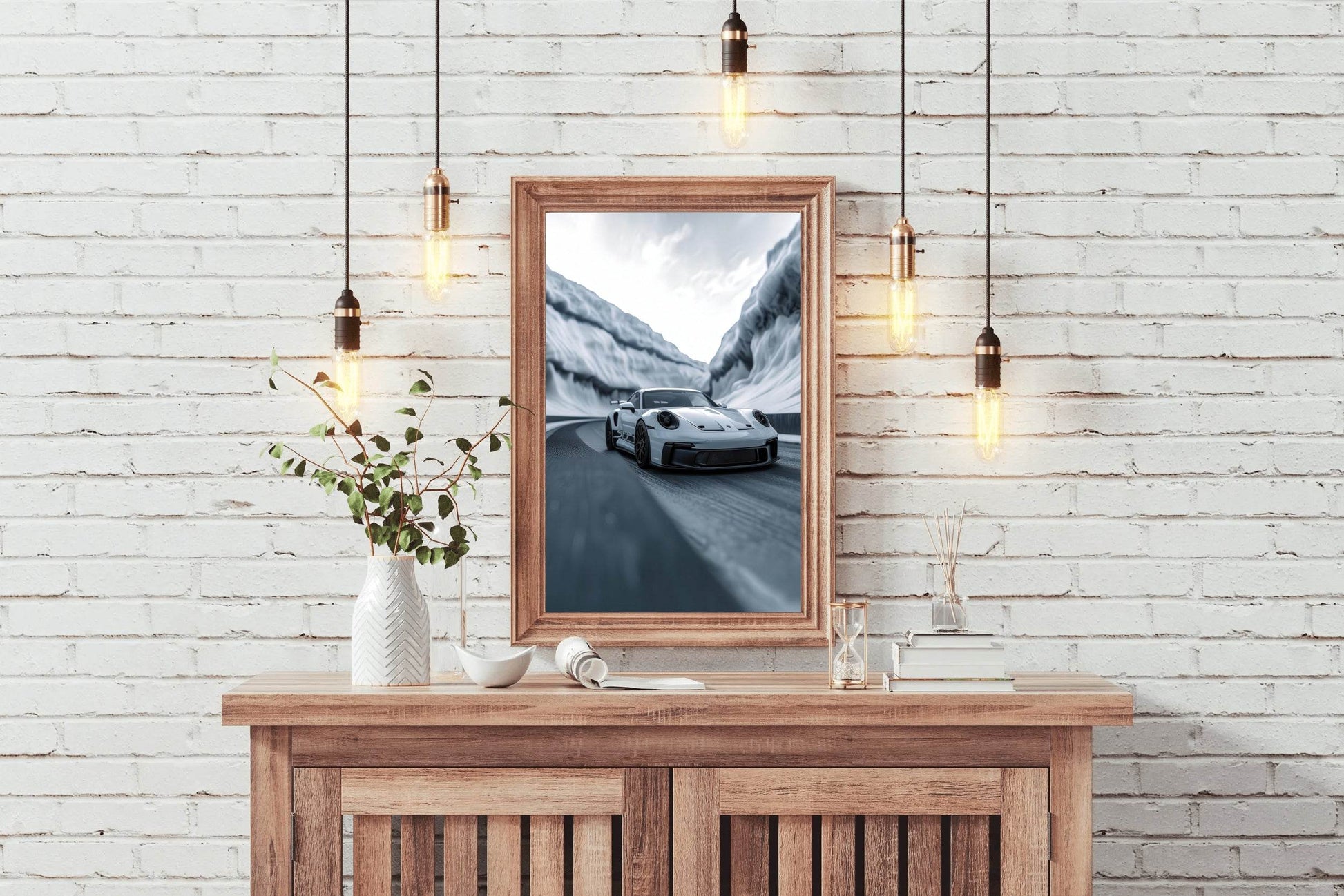 Porsche 992 GT3 White Wall Art - beink online art store